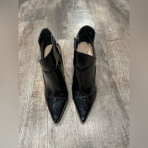 Zara Black Patent Leather Ankle Boots